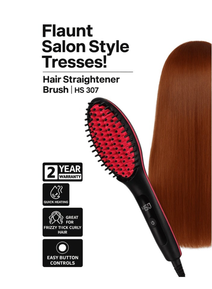 Impex Salon Style Hair Straightener Brush with Ceramic Heating Tool - Image 2